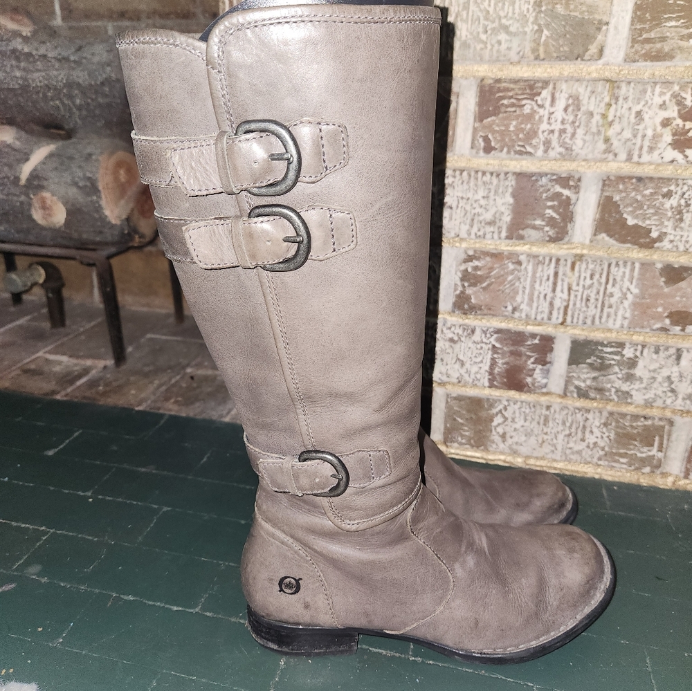 Born Grey Soft Leather boots